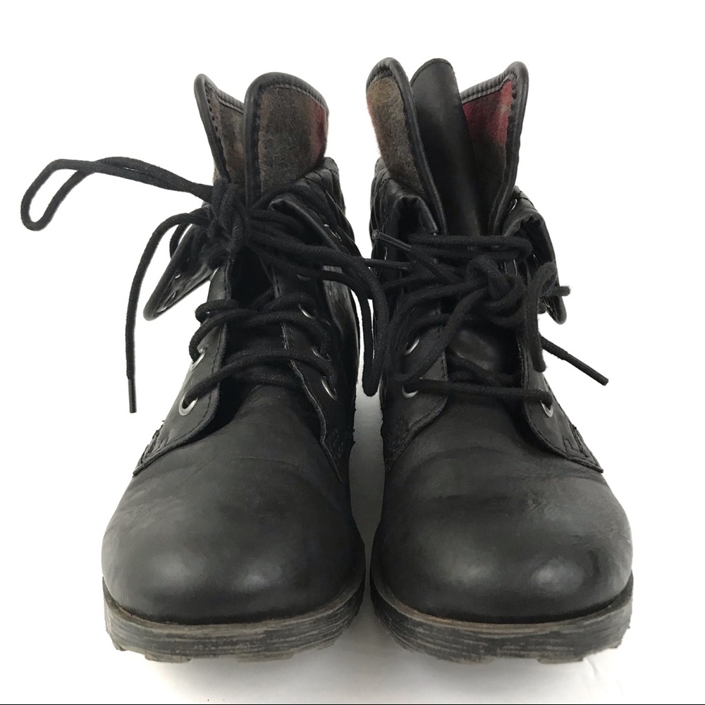 Rock&Candy Spraypaint Synthetic Black Combat Boots